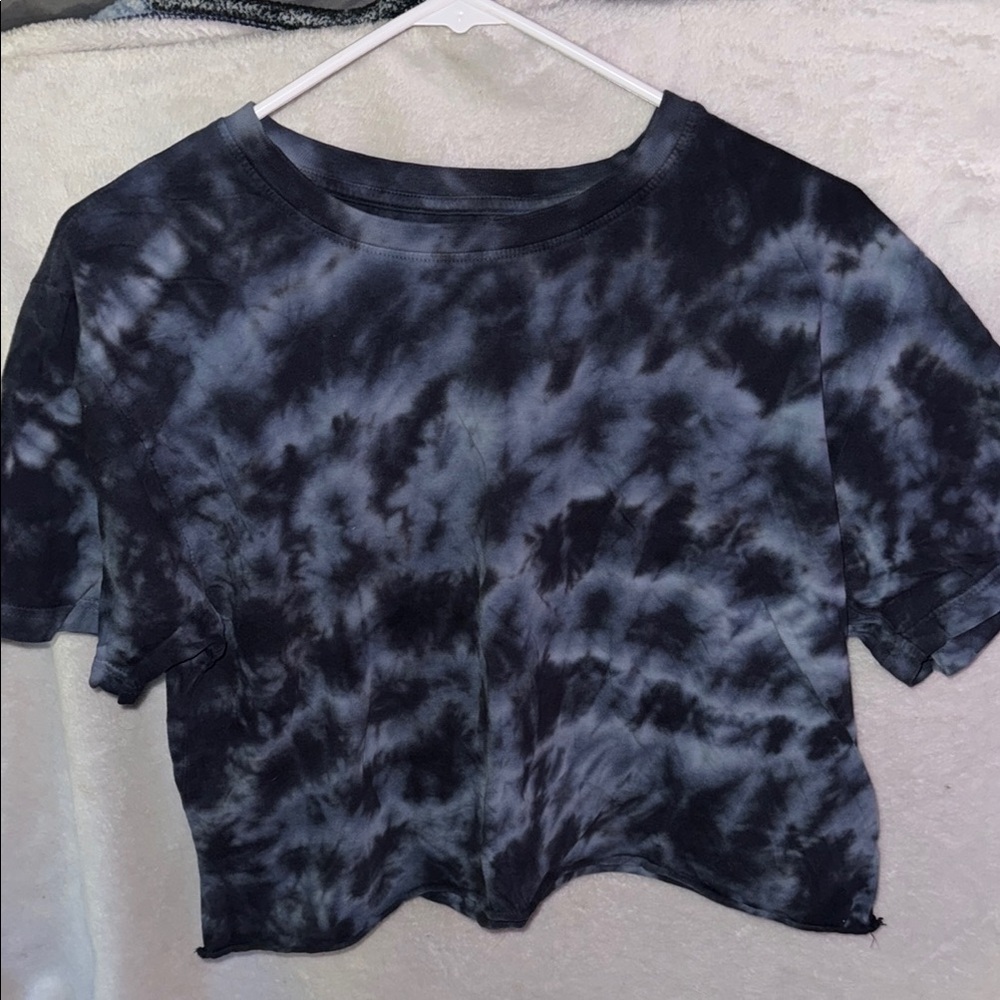 Tie-Dye Black and Gray Women's Top